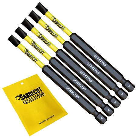 5 x SabreCut SCRSL789_5 89 mm SL7 Jeu d'embouts de tournevis à percussion magnétique à fente Single End Heavy Duty Compatible av