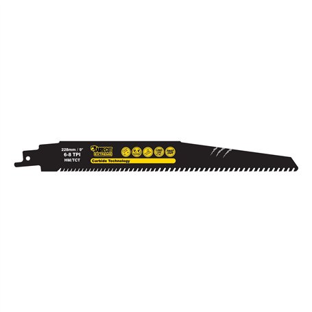 1 x SabreCut SCRS1156XHM Carbure de tungstène 228mm Variable 6-8 TPI S1156XHM Coupe très rapide du bois et du plastique Lame de