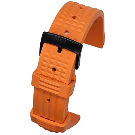 Max Bracelet de montre de plongée en caoutchouc à libération rapide FKM - Style gaufré - Fluororubber