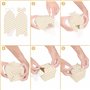 Belle Vous Boite Cadeau Carton Kraft Dorée et Blanche avec Nœud (Lot de 36) – 9,5 x 8 cm - Boite Papier Kraft avec Zig Zag et Ét