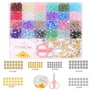 Qtuie 750Pcs Perles pour Bracelet 8mm Kit Bracelet Perle Pierre Naturelle Ronde avec Trou Perles Intercalaires Fil Elastique Kit