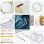 Qtuie 750Pcs Perles pour Bracelet 8mm Kit Bracelet Perle Pierre Naturelle Ronde avec Trou Perles Intercalaires Fil Elastique Kit
