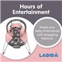 LADIDA Transat pour bébé avec musique apaisante et vibration, adorable motif fleur de prunier (148)
