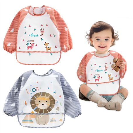 2 pcs Bavoirs Bébé avec Manches