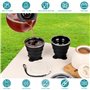 BELLE VOUS (Lot de 4 Gobelet Pliable Silicone de Voyage Noir avec Cordons - 180 ml - Verre Pliable Réutilisable avec Couvercle e