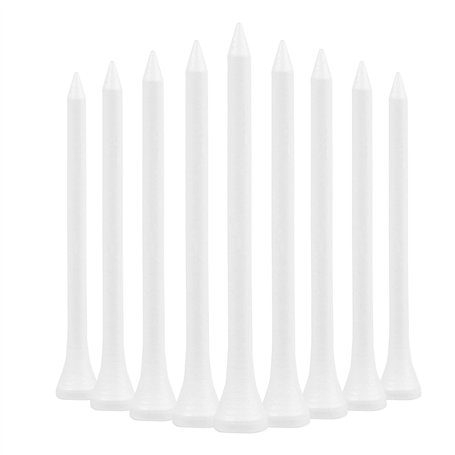 Lot de 100 tees de golf biodégradables en bois Blanc 83 mm
