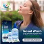 Kit de rinçage des sinus avec flacon souple et 50 sachets de sel, lavage nasal pour adultes et enfants, irrigation nasale nature