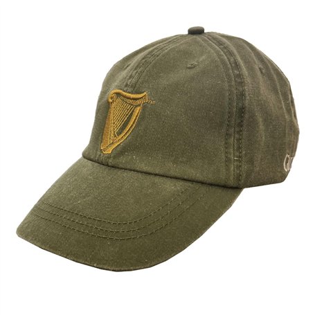 Guinness Harp Washed Baseball Cap- Bottle Green