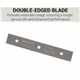 GLASS POLISH Grattoir 150mm Pack de 25 Lames en Acier au Carbone à Double Tranchant, Lames Remplaçables Ultra-Aiguisées de 0,20m