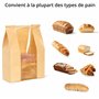 Winter Shore Grand Sac à Pain Conservation en Papier (Lot de 50) - Sachet Kraft Alimentaire Marron avec Fenêtres - Sacs Papier S