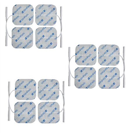 StimPads Électrodes de Remplacement EMS/TENS pour Électrostimulateur - Lot de 12 Électrodes 5x5cm avec Connexion Universelle 2mm