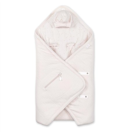 Bemini - BISIDE Nid d'ange 0-12m - Modèle Universel 3 & 5 Points - Pady Tetra Jersey + Jersey - Ivoire