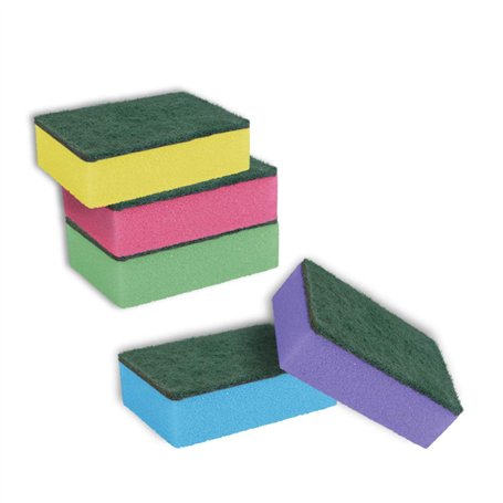York Lot de 10 éponges à récurer Multicolore Taille S