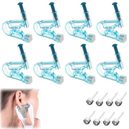LATTCURE 8 Outil de Perçage D'oreilles Piercing à l'oreille Pistolet outil de piercing corps sans Douleur