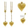 LDR Lana Rey Collier avec pendentif en forme de cœur serpent et cuillère 50 cm Plaqué or, One Size, Plaqué or, Pas de gemme