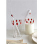 Karriter Tasse à Eau Borosilicate Mignon Fraise Lait de Verres Boire Verres Coupe avec Paille (Color : A)