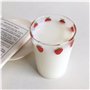 Karriter Tasse à Eau Borosilicate Mignon Fraise Lait de Verres Boire Verres Coupe avec Paille (Color : A)