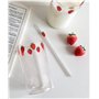 Karriter Tasse à Eau Borosilicate Mignon Fraise Lait de Verres Boire Verres Coupe avec Paille (Color : A)