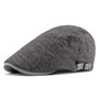 EQLEF Béret Classique Gris foncé pour Homme en Coton et Lin pour Les Saisons du Printemps