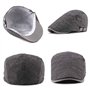 EQLEF Béret Classique Gris foncé pour Homme en Coton et Lin pour Les Saisons du Printemps,été et Automne