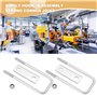 Create idea 2 Sets Kits de Boulons en U Boulons en U Carrés en Fer Galvanisé avec Plaque de Cadre d'écrous M10 pour Applications