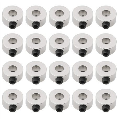 The Lord of the Tools Lot de 20 Bagues de Positionnement à Dégagement Rapide de 3 Mm Colliers de Serrage en Métal avec Vis sans