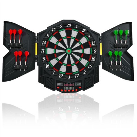 COSTWAY Jeu de Fléchettes Electronique Cible Electronique pour 8 Joueurs Affichage LED 27 Jeux 216 Variations 12 Fléchettes 47 x