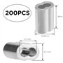 AIEX 200 Pièces Manchon de Boucle de Sertissage en Aluminium Manchons de Câble Métallique Manchon de Boucle de Sertissage de Vir