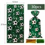 30PCS Sacs Cadeau Sachet Plastique Motif Football pour Bonbons Biscuits Fourniture de Fête Anniversaire Emballage Cadeau avec Cr