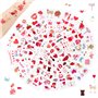 20 Feuilles Tatouages Temporaires Saint-Valentin Autocollants de Peau Adhésifs Faux Tatouage Transfert à l'eau Durable pour Fête