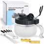 Oasser 20 Pcs Kit de Nettoyage pour Aérographe Comprenant 1 Pot de Nettoyage et 8 Filtres en Coton avec Support 5 Brosses de Net