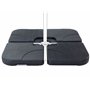 Dalles de Contrepoids 9 Kg pour Parasol 4 Pièces en Plastique Noir Résistant Caria