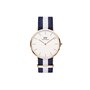 Daniel Wellington Classic Glasgow, Montre Bleu-Blanc/Or Rose, 40mm, NATO, pour Hommes