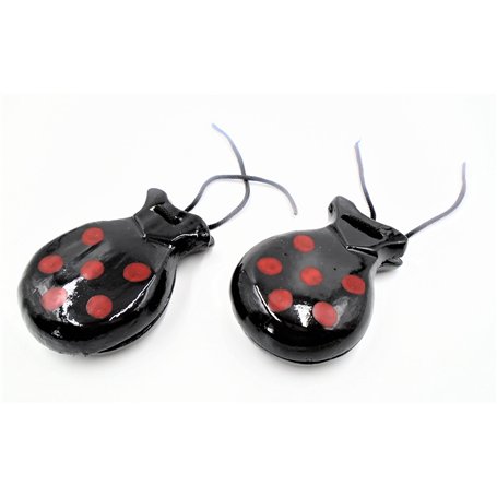 ESPAÑOL CASTAÑUELAS NOIR ET ROUGE POUR ADULTES CASTANETS BAILE FLAMENCO