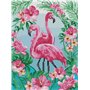 Abillyn Kit de broderie au point de croix Motif flamant rose estampillé avec motif imprimé