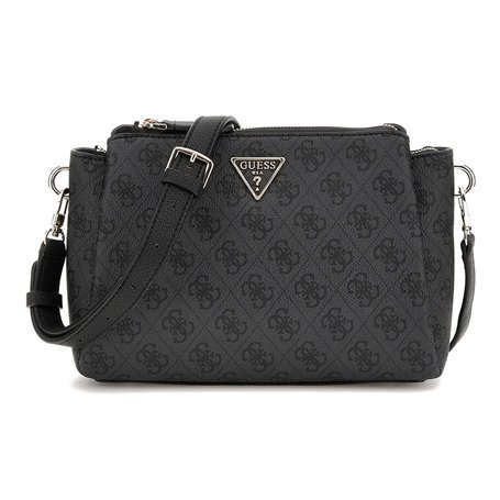 GUESS Noelle Tri Compartment Crossbody Coal Logo