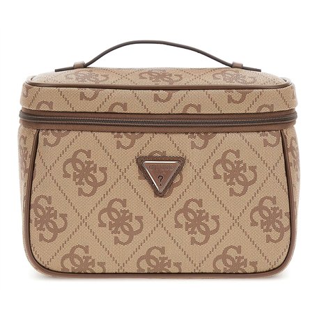 GUESS Toiletry Train Case Latte Logo/Brown