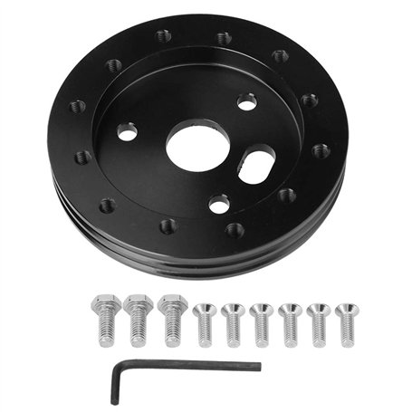 Nikou Hub Spacer Pad Polished Steering Wheel to Grant 3 Hole 0.5in High Precision Stable Universal for 6 Hole Adapter(Noir)