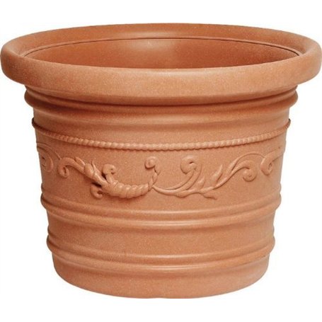 Vase rond festonnéØ couleur de résine de 50cm Terracotta Double Edge