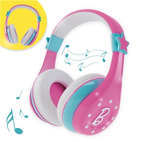 Lisciani - BARBIE Fashion Bluetooth Headphones - Casque Bluetooth Barbie - Accessoire Audio Enfant - Rose - Confort Ajustable -
