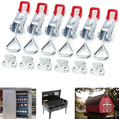 Sauterelles de menuisier 6pcs loquet a bascule fermoir attache rapide fixation boucle avec boucle réglable pour armoire