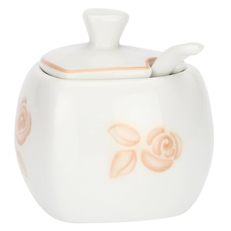 THUN - Mini sucrier en forme de cœur avec cuillère à café - Porcelaine - Collection Bonbonnière - 50 ml - 6 x 8