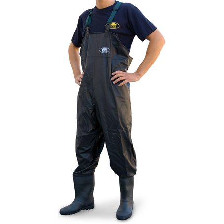 Lineaeffe Scaphandre PVC Chest Black Taille 46 Waders de Pêche Respirant Néoprène Tour de Poitrine Pantalon Cuissardes