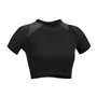 PRS Maillot de course pour femme Top Crop Débardeur T-shirt avec fermeture éclair demi-manches longues