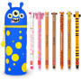 LEGAMI - Lot de 7 stylos gel effaçables + trousse 2 en 1 – avec encre effaçable thermosensible