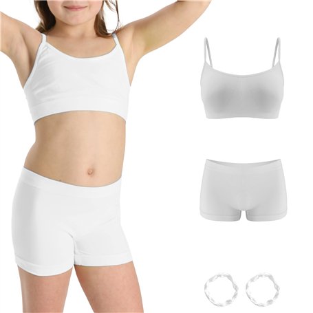 Risalti Ensembles Fille Brassiere Fille et Culottes Fille en Microfibre - Crop Top Fille et Boxer Fille