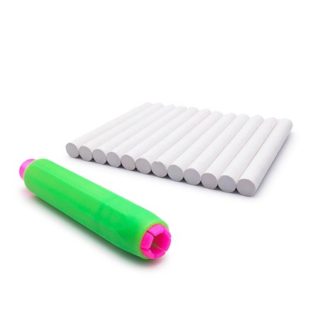 Leddy Living Lot de 12 craies blanches avec porte craie réglable - Craies pour tableau noir