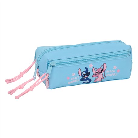 Trousse Fourre-Tout Triple Lilo & Stitch Happy Bleu ciel 22 x 8