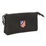 Trousse Fourre-Tout Triple Atlético Madrid Noir 22 x 12 x 3 cm