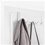 Rayen Cintre 5 crochets Porte-manteau Barre de crochet Accroche-porte Multifonctionnel Gain de place Blanc 36 cm x 12,5 cm x 4 c